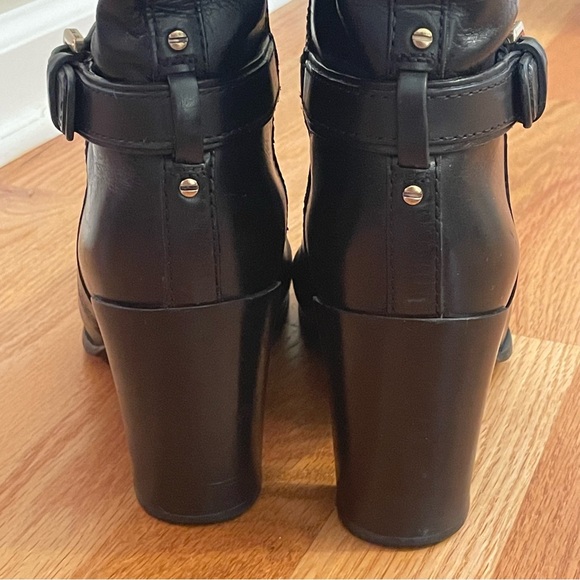 Tory Burch Blaire Tall Riding Boot Black Leather Size 8 - Picture 3 of 11
